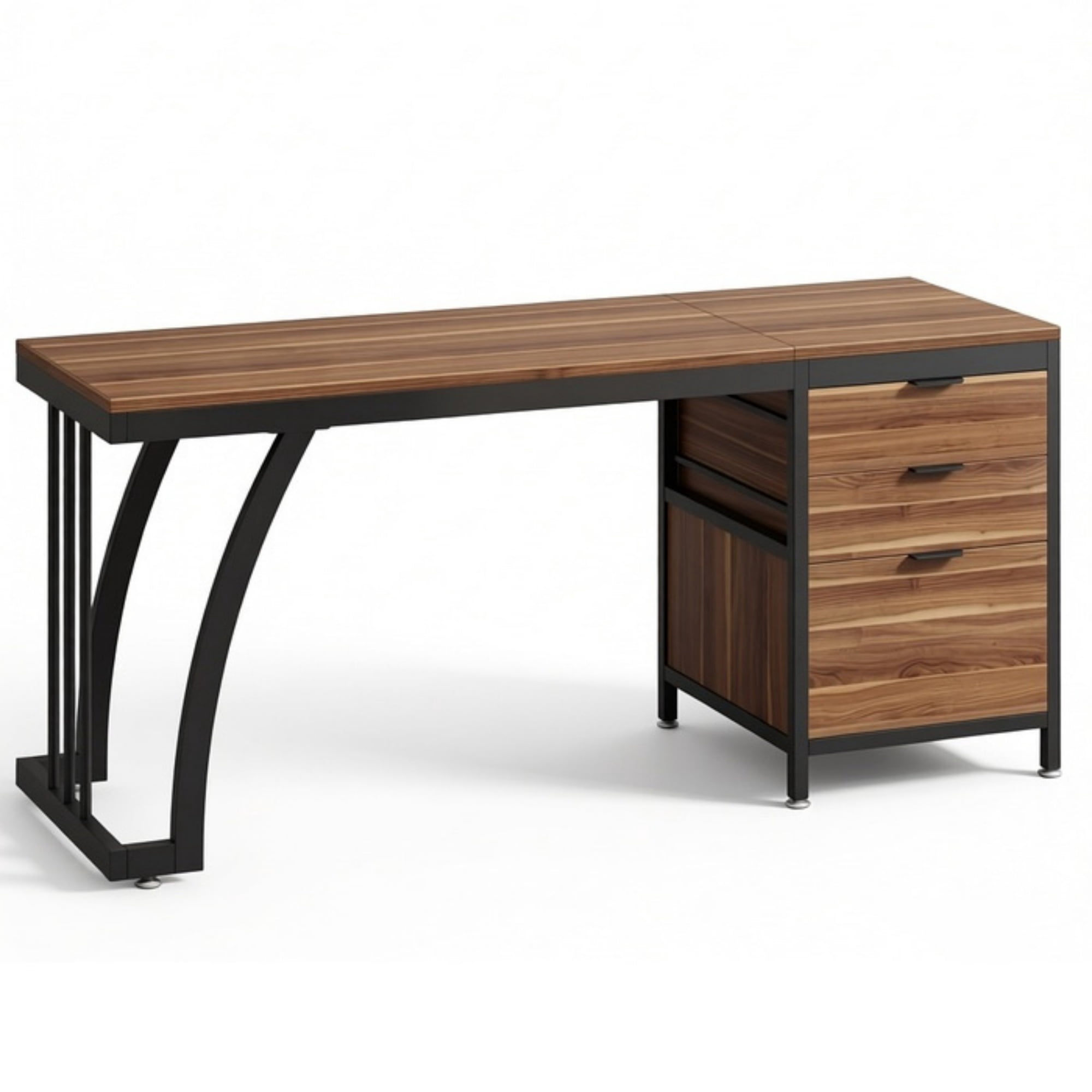 Industrial Computer Desk with File Drawer for Home Office