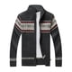 thumbnail image 1 of Suéter de otoño e invierno para hombre, suéter de jacquard con cremallera y cuello alto ajustado, chaqueta informal de moda, cárdigan de punto para hombre, 1 of 5