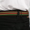 thumbnail image 4 of Buckle-Down Belt, Seatbelt Buckle Belt, Stripe Transitions Black Red Green Yellow, 34 to 52 Inches, 4 of 9