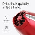 thumbnail image 3 of Professional Hair Dryer, Ionic Ceramic Tourmaline Technology, 2000W Quiet Drying, with Narrow & Wide Concentrator Nozzles, 3 Heat & 2 Speed Settings, Cool Shot Button, Red, 3 of 6