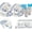 Blue, variant on 193 pcs White Wedding Party Decorations, Mr and Mrs Paper Plates Cup and Nakpins Set, Floral Wedding Disposable Dinnerware with Tablecloth, Bridal Shower Disposable Party Supplies, 24 Guests