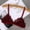Red, variant on Womens Semi Sheer Lace Sexy Bralette Wire Free Bra