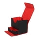 thumbnail image 3 of Caja de almacenamiento premium para barajas de cartas coleccionables, tarjetas de baloncesto y fútbol. negro y rojo, 3 of 9