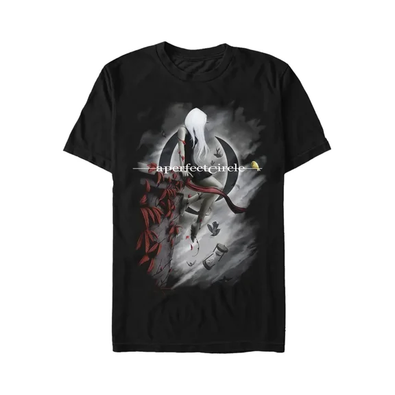 100% cotton tshirts men tee Men's Rock Band Graphic T-Shirt with Bold Perfect Circle Logo Print - 100% Cotton