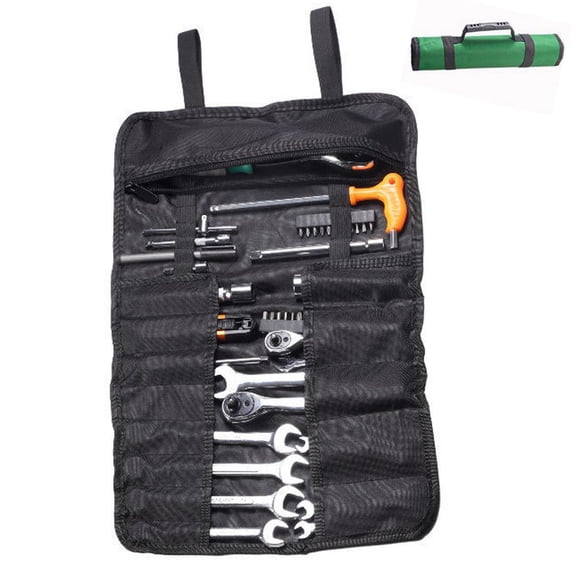 Large-Capacity Installation Technician Vehicle Tool Kit, Multi Car Repair Box Mechanic Tool Kit, Home Repairing Tool Kit Including Hammer/Screwdriver/Household Tools - Green
