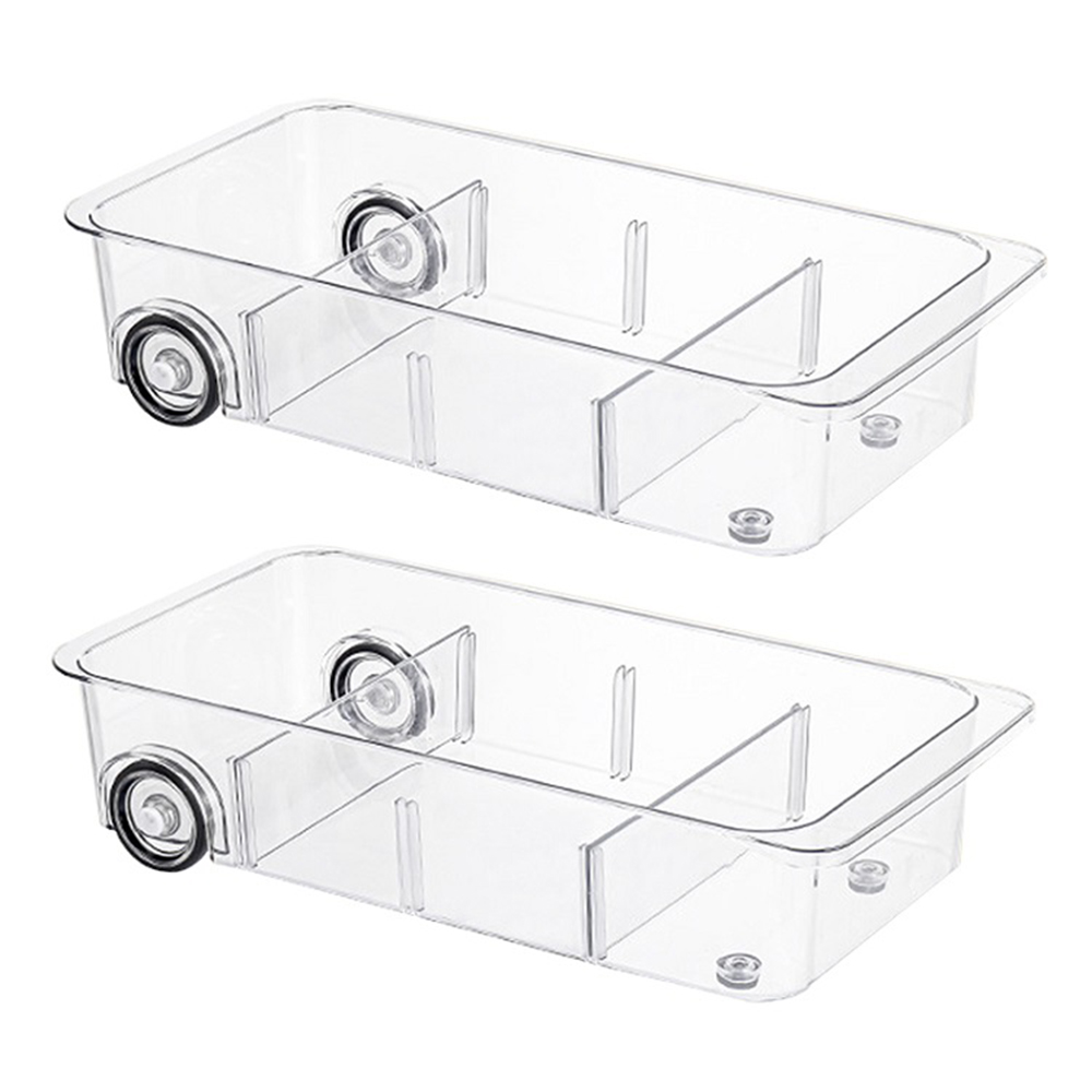 Crowdstage FreezeUp Freezer Bin 15", Clear Fridge Storage Organizer