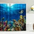 thumbnail image 2 of 4 Pcs Turtle Bathroom Shower Curtain Sets with Rugs, Colorful Bathroom Sets with Shower Curtain and Rugs, Blue Ocean Sea Bathroom Decor Sets with Mats and Towels, 2 of 7
