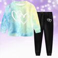 thumbnail image 2 of Toddler Baby Girl Clothes 2T 3T 4T 5T 6T 7T 8T Girl Outfit Long Sleeve Pants Tie-dye Sweatshirt Pants Fall Winter Clothes Set Toddler Girl Outfit For 2t 3t 4t 5t 6t Children Mint Green 5-6 Years, 2 of 9
