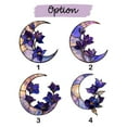 thumbnail image 2 of Moon & Purple Flower ACRYLIC Suncatcher – Crescent Faux Stained Glass Window Hanging, Boho Decor Gift for Mom or Her 1875731002 2061, 2 of 4