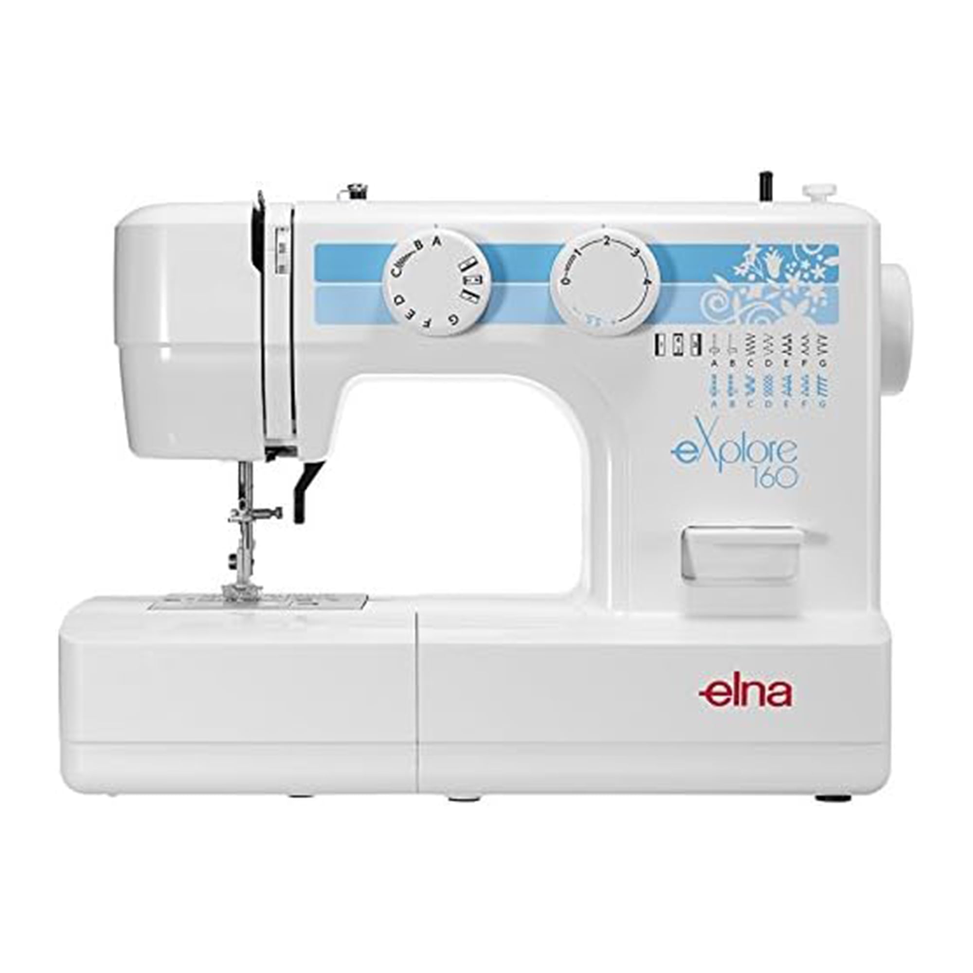 Elna eXplore 160 Mechanical Sewing Machine with 12 Build In Stitches & Free Arm