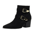 thumbnail image 3 of Mostsola Ankle Boots for Women Pointy Toe Stacked Heel Side Zipper Chelsea Fall Booties, 3 of 9