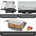 thumbnail image 4 of Stainless Steel Panini Press Electric with Adjustable Temperature Settings and Nonstick Plates, 1200W, 4 of 5