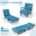 thumbnail image 3 of Gymax 5 Position Convertible Sofa Chair Folding Sleeper Bed w/ Pillow Blue, 3 of 10