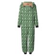 thumbnail image 6 of Odeerbi Christmas Onesie Pajamas for Family Holiday Sleep Jumpsuit Long Sleeve Family Christmas Pajamas Matching Sets Mom Fashion Lattice Print Plush Jumpsuit Sleepwear PJs Set Green, 6 of 6
