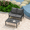 Gray-Chair&table, variant on Delmango Outdoor Patio Furniture Sofa, 2-Seater Metal Frame Chair Couch with Removable Washable Cushions, Wide Armrests & All-Weather for Garden, Balcony, Backyard - Grey