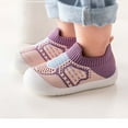 thumbnail image 5 of AJTQTH Toddler Baby Knitted Mesh Indoor Floor Sneakers Non-slip Breathable Sweat Walking Shoes Slip On Soft Soled Shoes for Infant First Walkers Purple 13, 5 of 5