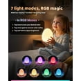 thumbnail image 3 of Egg Night Light for Nursery: Baby Night Lights Tap Lamp Stepless Dimming with Warm White and 7 RGB Colors Rechargeable Portable for Infant and Kids Bedroom Breastfeeding Sleep Aid, 3 of 4