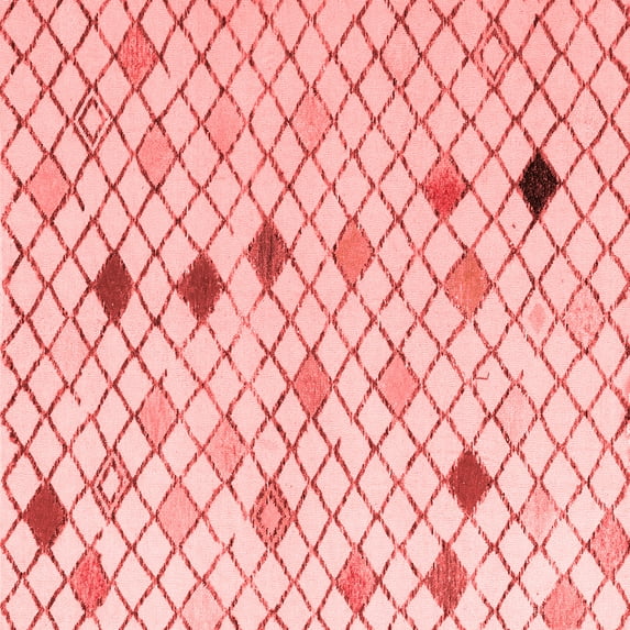 Ahgly Company Indoor Square Solid Red Modern Area Rugs, 5' Square