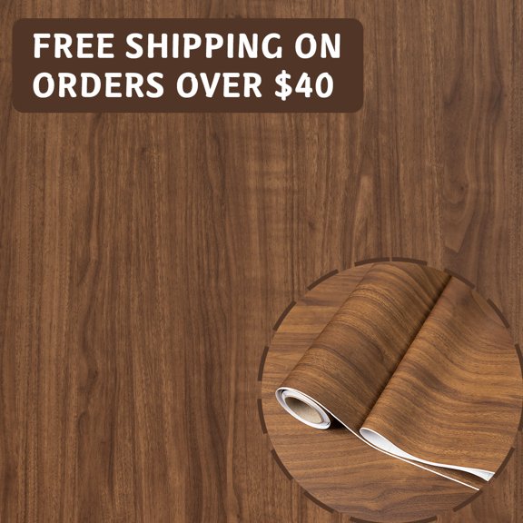 PVC Wood‑Grain Self‑Adhesive Wallpaper – Peel‑and‑Stick Waterproof Vinyl Liner Removable Easy Install Rustic Wood‑Look Roll 23.6"×118.1" for Kitchen, Furniture Wall
