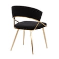 thumbnail image 3 of LumiSource Jie Glam Dining Chairs, Black/Gold, Set Of 2 Chairs, 3 of 7