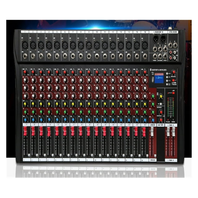 16 Channels Professional Studio Mixer USB DJ Sound Mixing Console Phantom Powers Monitor Amplifier ,Easy to Operate