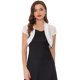 thumbnail image 1 of Bolero de satén Allegra K Cap Sleeve Business Open Front Crop Cárdigan para mujer blanco L, 1 of 5