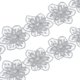 thumbnail image 1 of Cinta de flores Uxcell de 1 yarda, paquete de 2 cintas de encaje floral con borde de perlas, estilo 1, gris, 1 of 6
