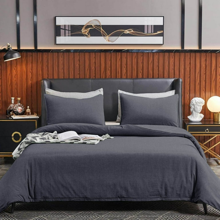 Duvet Cover Queen Size, Soft Washed Microfiber Duvet Cover Set 3 Pieces