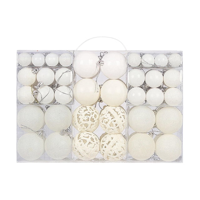 100 Pcs Boules de Noël Décoratives pour Arbre de Noël Blanc