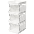 thumbnail image 1 of Plastic Stackable Storage Baskets, 4 Tier Stacking Bins for Closet Wardrobe, Playroom, Kitchen and Pantry Organization, Large Capacity Multi-Functional Stackable Storage Containers Shelves, 1 of 5