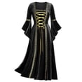 thumbnail image 2 of LINMOUA Robe Longue à Manches Longues pour Femmes Grande Taille Cool Patchwork Bandage, 2 of 6