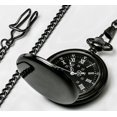thumbnail image 1 of Reloj de bolsillo para hombre y mujer, de cuarzo, con esfera digital y superficie lisa, regalo de Navidad, color negro, reloj de bolsillo retro de cuarzo de dos caras, con tapa, 1 of 5