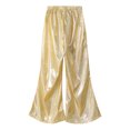 thumbnail image 3 of renvena Girls Shiny Metallic Flare Pants Hip Hop Jazz Dance Pants Hippie Bell Bottom Wide Leg Trousers Dancewear, 3 of 7