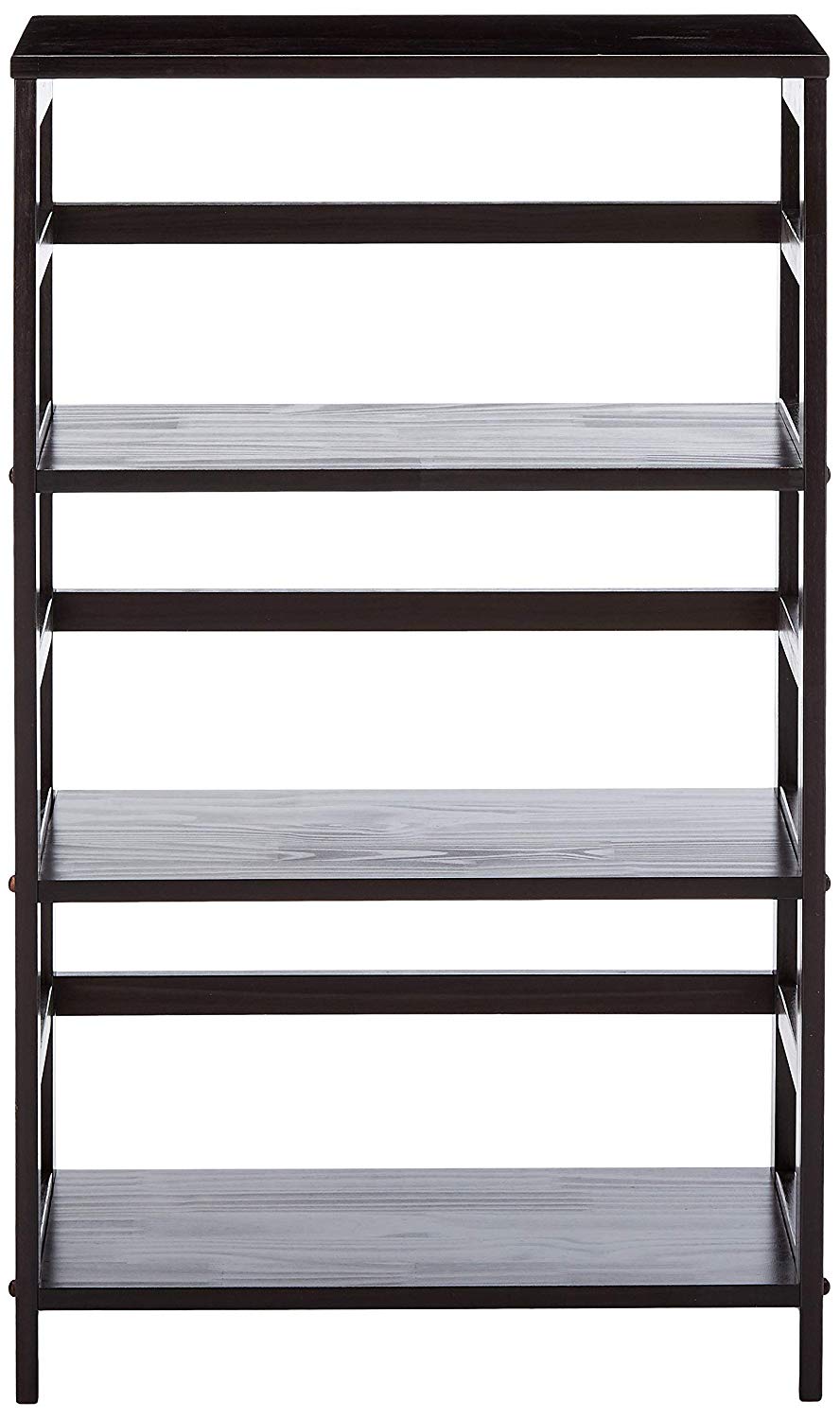 Espresso Finish Winsome Wood Leo 2-Section Open Storage Shelf
