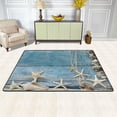 thumbnail image 2 of Dreamtimes Summer Beach Seashell Area Rug 72x48in Vintage Wooden Shell Non-Slip Floor Carpet Comfort Floor Mats Decor for Indoor Living Dining Room and Bedroom Area, 2 of 7