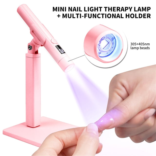 Lámpara de fototerapia portátil para uñas, soporte giratorio de 360 grados, lámpara multifuncional para hornear uñas.