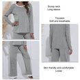 thumbnail image 4 of Pijama gris suave y lavable a máquina para descansar cómodamente en casa, conjunto de pijama transpirable de manga larga para mujer talla XL, 4 of 5