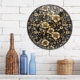 thumbnail image 6 of Wall Clock Battery Operated Non-Ticking Silent for Living Room Bedroom Kitchen Office Decor Gold Flowers and Leaves 9.5", 6 of 10