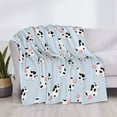 thumbnail image 3 of Uemuo Cute Farm Cow Printed Throw Blanket for Couch, Fluffy Fuzzy Blankets for Bed, Sofa, Cozy Flannel Faux Fur Blanket-50"x40", 3 of 6