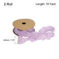 thumbnail image 2 of 2pcs 1.5 Inch 10 Yard Satin Double Ruffle Edge Ribbon Purple Solid Color for Hair Bows Sewing Gift, 2 of 7