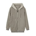 thumbnail image 4 of Baberdicy Fleece Jacket Women's Autumn and Winter New Casual Fashion Loose Plush Zipper Hooded Coat Fleece Jacket Grey, 4 of 4