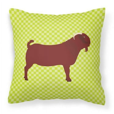 Carolines Treasures BB7717PW1818 Kalahari Red Goat Green Fabric Decorative Pillow, 18 x 18 in.
