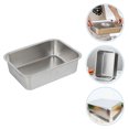thumbnail image 4 of Placa de alimento de acero inoxidable 1pc Placa de Sirviendo Cocina Utensilio Cena Plato, 4 of 5