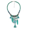 thumbnail image 1 of maskred Exquis Turquoise Pompons Choker Bohème Déclaration Collier Vert 45 + 8cm 1Set, 1 of 6