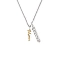 thumbnail image 2 of Delight Jewelry Goldtone Small Mom Script Silvertone Be Strong and Courageous Bar Charm Necklace, 23", 2 of 4