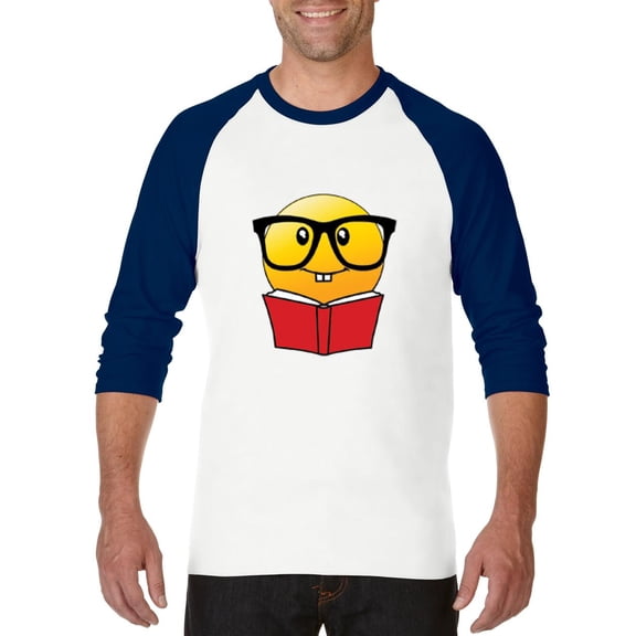 Artix - Mens Raglan Sleeve Baseball T-Shirts - Bookworm Reading Book