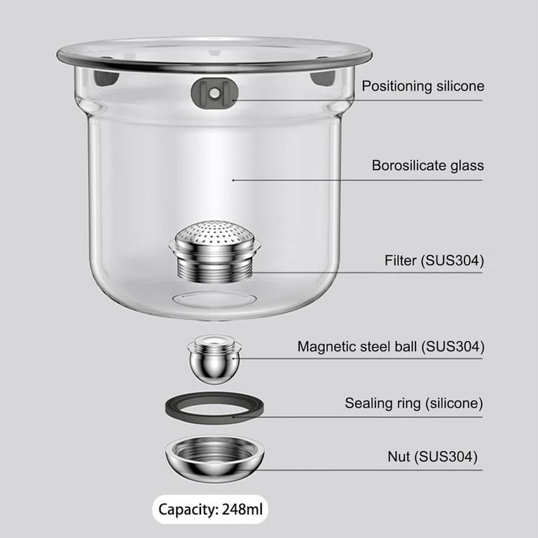 Teiera In Vetro Borosilicato 520ml Con Filtro Magnetico - Separazione Acqua/Tè, Manico In Legno - Tranquili Tea - Foto 7
