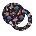 thumbnail image 2 of Kll Mushroom Doodle Round Bar Chair Cushion Cover 13 Inch,Bar Stool Protector With Elastic, Soft Washable, 2 of 7