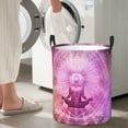 thumbnail image 4 of DouZhe Waterproof Collapsible Large Laundry Baskets, Zen Meditation Chakra Mandala Prints Circular Hamper with Handles, 4 of 6