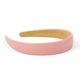 thumbnail image 2 of Light Pink Headbands for Women 1 Inch Halloween Headbands Wide Thick Red Hairband Faux Leather Headband for Women and Girls Fashion Plastic Hard Head Band Solid Colors（2 packs）, 2 of 12